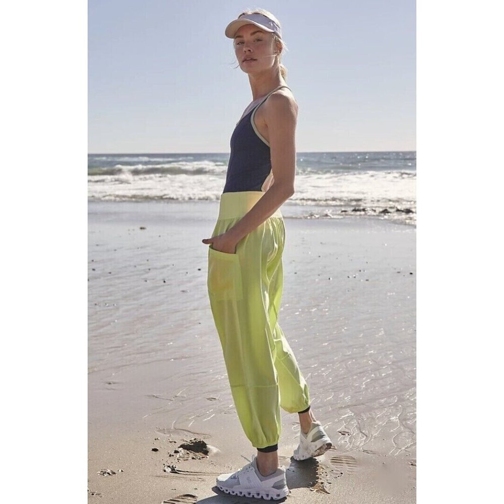 Free People Neon Yellow Harem Track Pants - Picture 2 of 4